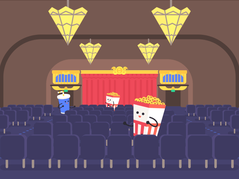GIF: Animated popcorn characters