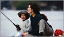 Mother and daughter fishing