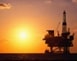 Offshore rig at sunrise