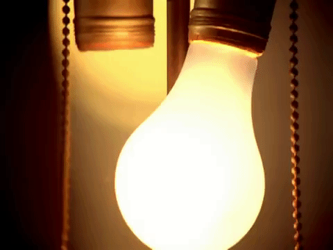 animated GIF: flashing bulb