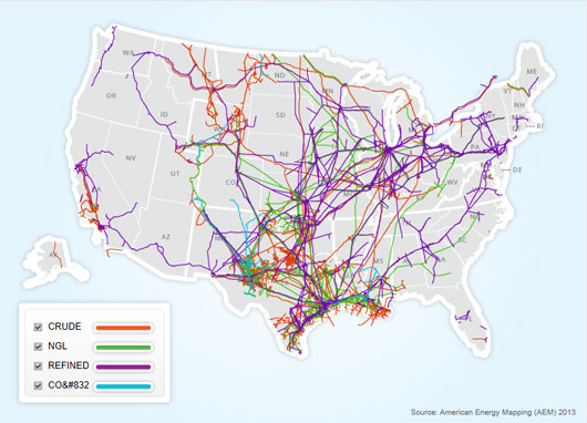 Liquid Pipeline Map